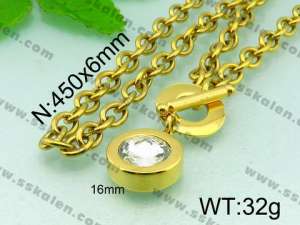 SS Gold-Plating Necklace  - KN16734-Z