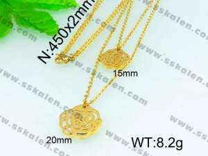 SS Gold-Plating Necklace  - KN16932-Z