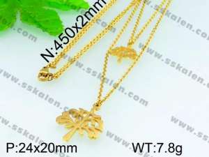 SS Gold-Plating Necklace  - KN16933-Z