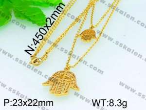 SS Gold-Plating Necklace  - KN16934-Z