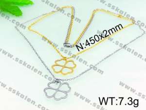 SS Gold-Plating Necklace  - KN16938-Z