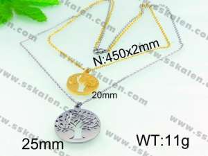 SS Gold-Plating Necklace  - KN16939-Z