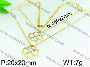 SS Gold-Plating Necklace  - KN16947-Z