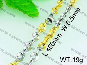 SS Gold-Plating Necklace - KN17136-Z