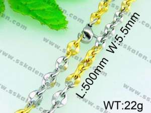 SS Gold-Plating Necklace - KN17137-Z