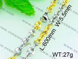 SS Gold-Plating Necklace - KN17138-Z