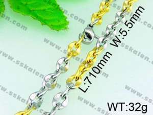 SS Gold-Plating Necklace  - KN17139-Z