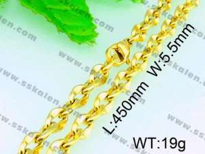 SS Gold-Plating Necklace  - KN17140-Z