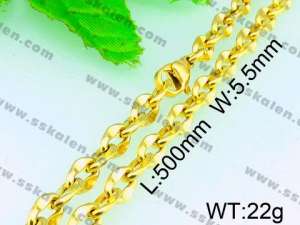 SS Gold-Plating Necklace  - KN17141-Z