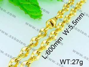SS Gold-Plating Necklace  - KN17142-Z