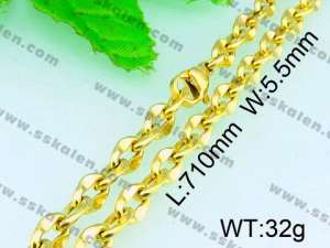 SS Gold-Plating Necklace  - KN17143-Z