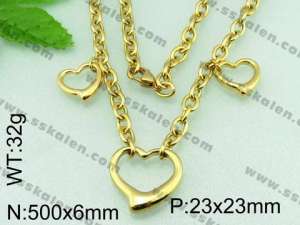 SS Gold-Plating Necklace  - KN17290-Z
