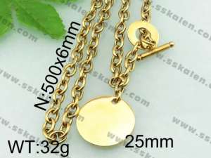 SS Gold-Plating Necklace  - KN17425-Z
