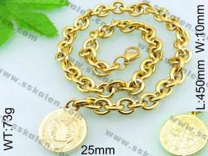SS Gold-Plating Necklace  - KN17771-Z