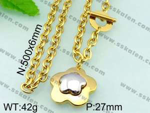 SS Gold-Plating Necklace  - KN17820-Z