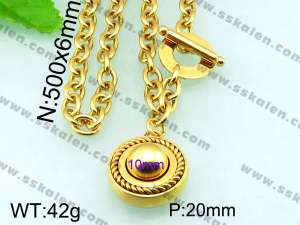 SS Gold-Plating Necklace  - KN17829-Z