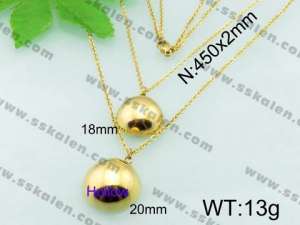 SS Gold-Plating Necklace  - KN17968-Z