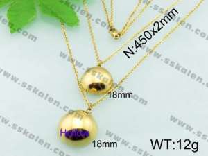 SS Gold-Plating Necklace  - KN17969-Z