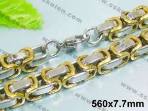 SS Gold-Plating Necklace  - KN7249-H