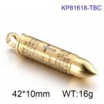 Domineering hip-hop cross can open bullet titanium steel men's pendant - KP81618-TBC