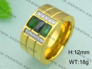 Stainless Steel Gold-plating Ring - KR18616-D