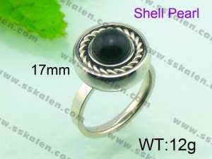 SS Shell Pearl Rings - KR30962-Z