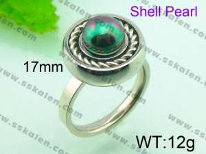 SS Shell Pearl Rings - KR30963-Z
