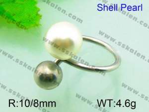 SS Shell Pearl Rings - KR30907-Z