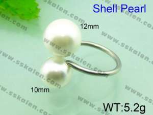 SS Shell Pearl Rings - KR30913-Z