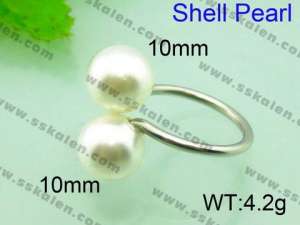 SS Shell Pearl Rings - KR30915-Z