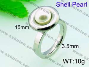 SS Shell Pearl Rings - KR31259-K