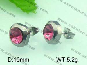 Stainless Steel Stone&Crystal Earring   - KE46149-D
