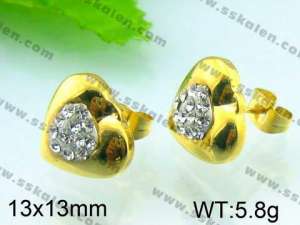 Stainless Steel Stone&Crystal Earring - KE48447-Z