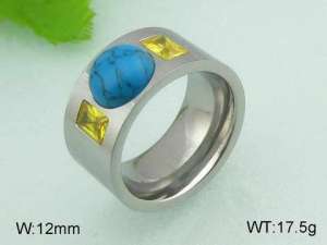 Stainless Steel Stone&Crystal Ring - KR20872-D