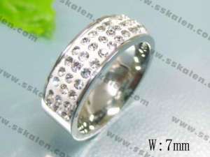 Stainless Steel Stone&Crystal Ring - KR15726-K