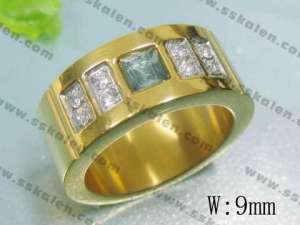 Stainless Steel Stone&Crystal Ring - KR17112-D