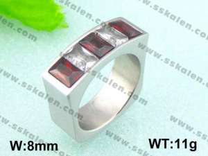 Stainless Steel Stone&Crystal Ring - KR18141-D