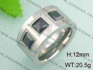 Stainless Steel Stone&Crystal Ring - KR18508-D