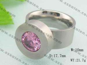 Stainless Steel Stone&Crystal Ring - KR18539-D