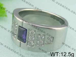 Stainless Steel Stone&Crystal Ring - KR18586-D