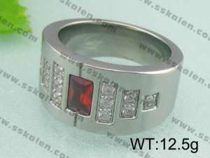 Stainless Steel Stone&Crystal Ring - KR18594-D