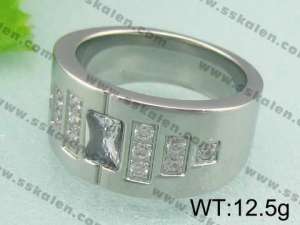 Stainless Steel Stone&Crystal Ring - KR18596-D