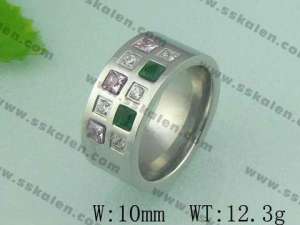 Stainless Steel Stone&Crystal Ring  - KR19041-D