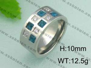 Stainless Steel Stone&Crystal Ring - KR19077-D