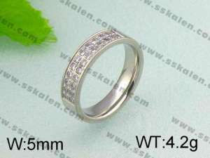 Stainless Steel Stone&Crystal Ring - KR19317-D