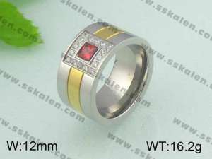 Stainless Steel Stone&Crystal Ring - KR20097-D