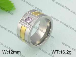 Stainless Steel Stone&Crystal Ring - KR20099-D