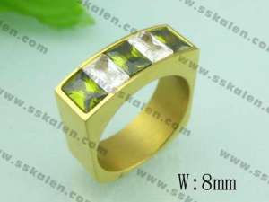 Stainless Steel Stone&Crystal Ring - KR20156-D