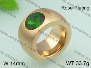 Stainless Steel Stone&Crystal Ring - KR20296-D
