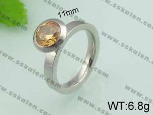 Stainless Steel Stone&Crystal Ring - KR20558-D